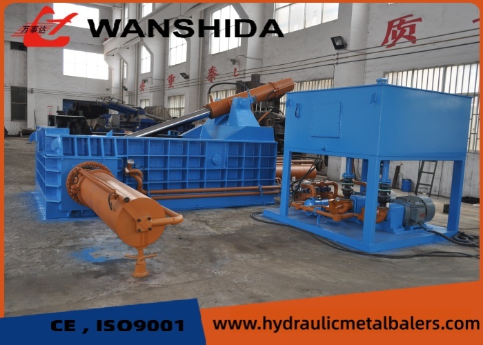 Hydraulic Scrap Metal Baling Press For Steel Scrap Recycling With 1600 KN Force And 400×400 Mm Bale Size
