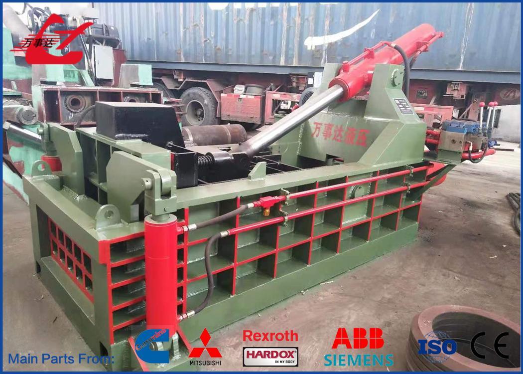 Forward-Out Metal Baler Machine 1350kN Hydraulic Scrap Baler With Continuous Bale Discharge For Recycling